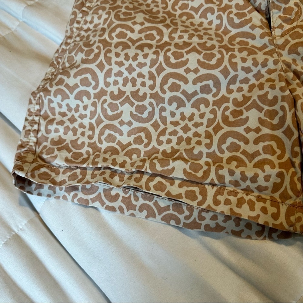 Banana Republic Pinkish Tan and Cream Leopard Print 5" Cotton 6 - Picture 6 of 10